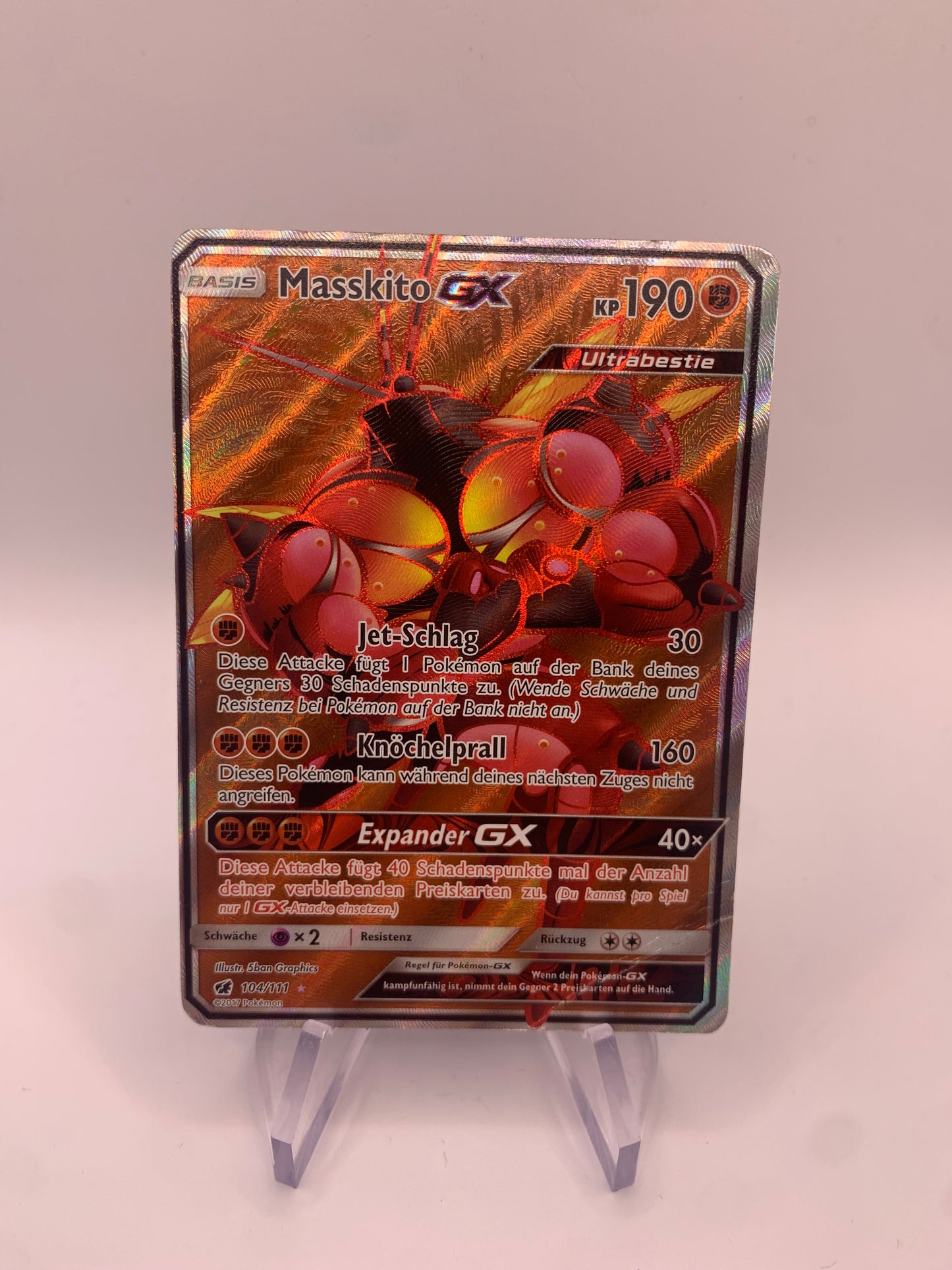 Pokemon Karte GX Fullart Masskito 104/111 Deutsch