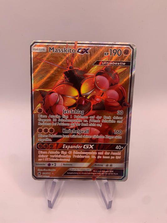 Pokemon Karte GX Fullart Masskito 104/111 Deutsch