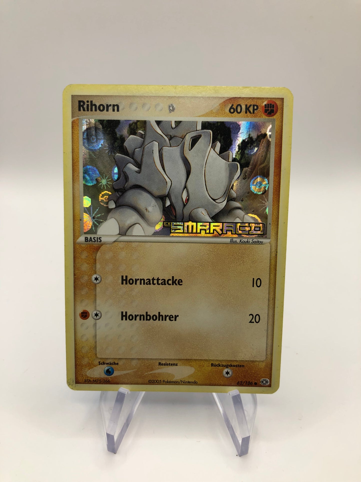 Pokemon Karte Revers Stamp Rihorn 62/106 Deutsch