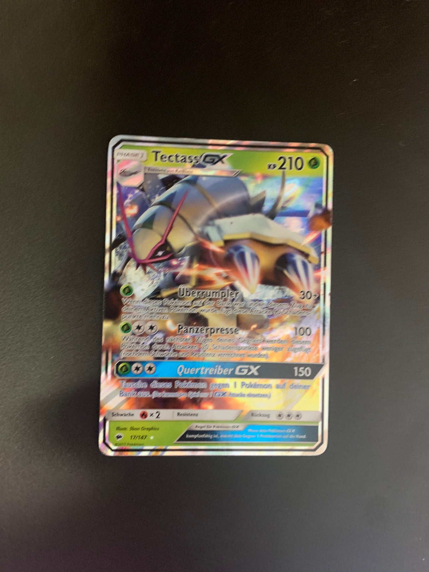 Pokemon Karte GX Tectass 17/147 Deutsch