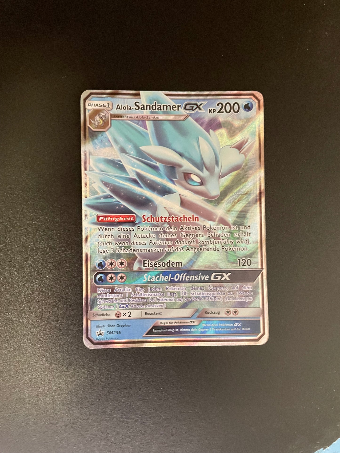Pokemon Karte GX Promo Sandamer SM236 Deutsch
