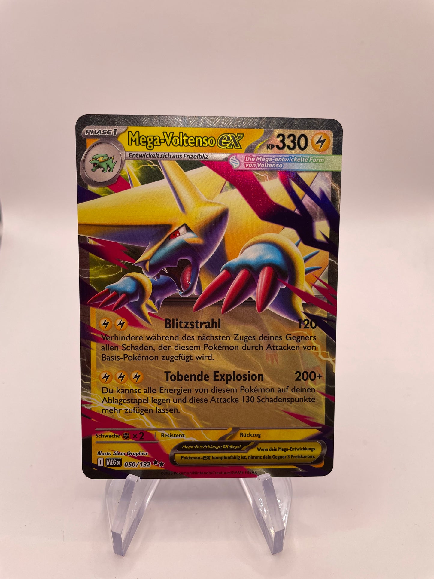 Pokemon Karte Mega-Voltenso ex 50/132 Deutsch