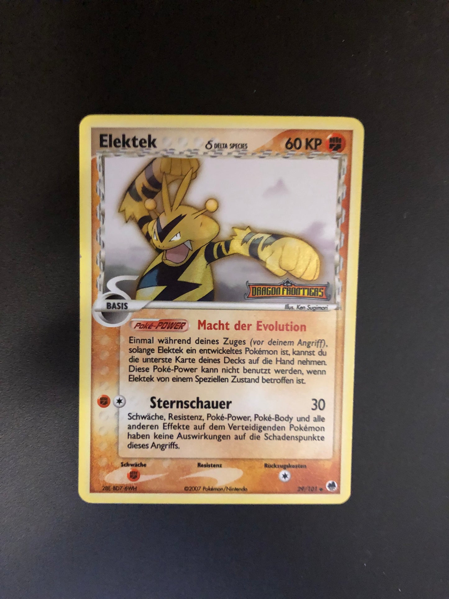 Pokemon Karte Revers Stamp Elektek 29/101 Deutsch