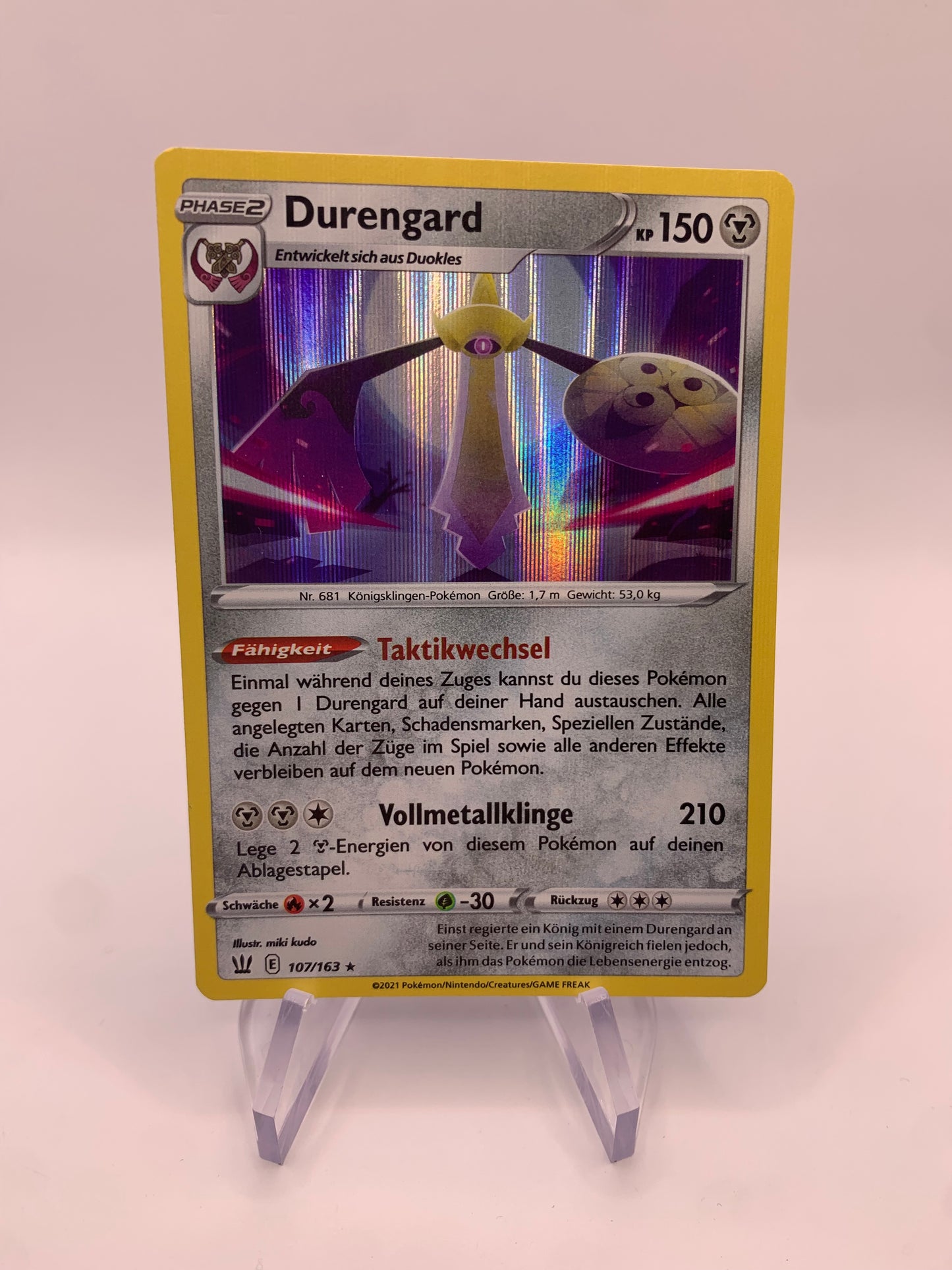 Pokemon Karte Holo Durengard 107/163 Deutsch