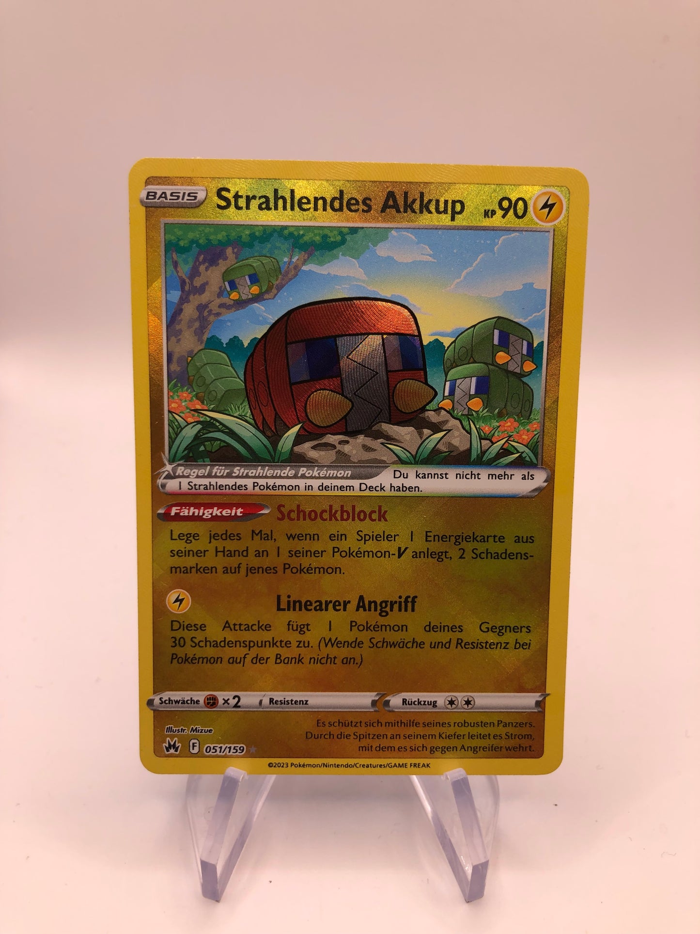 Pokemon Karte Strahlendes Akkup 51/159 Deutsch