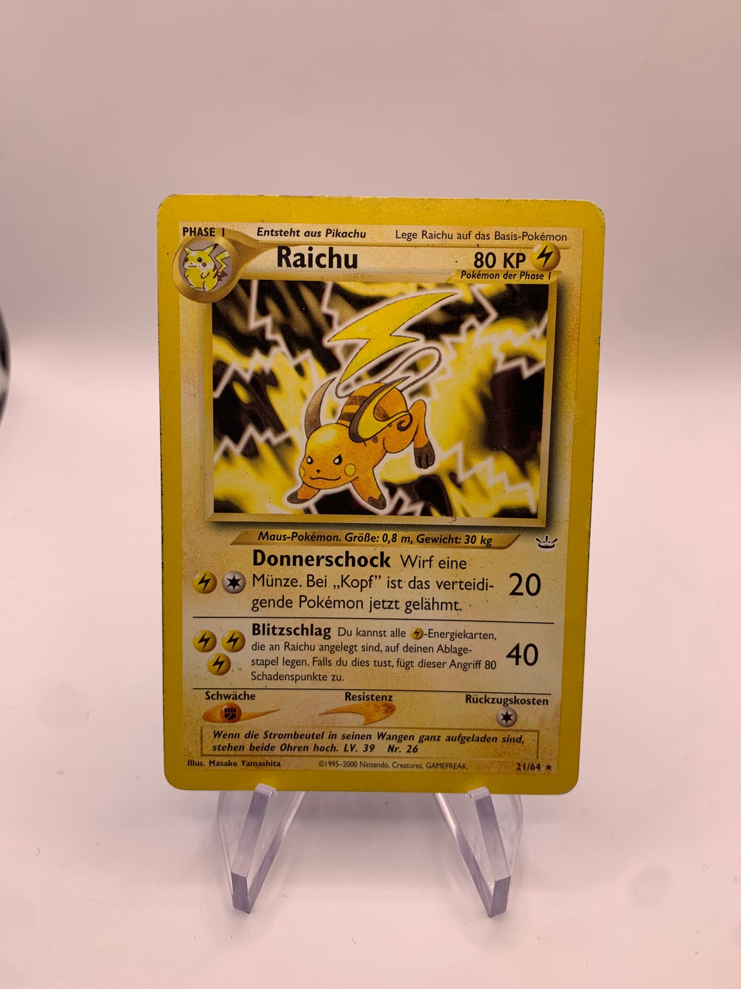 Pokemon Karte Raichu 21/64 Deutsch