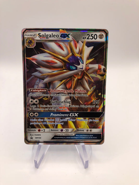 Pokemon Karte GX Promo Solgaleo SM104 Deutsch