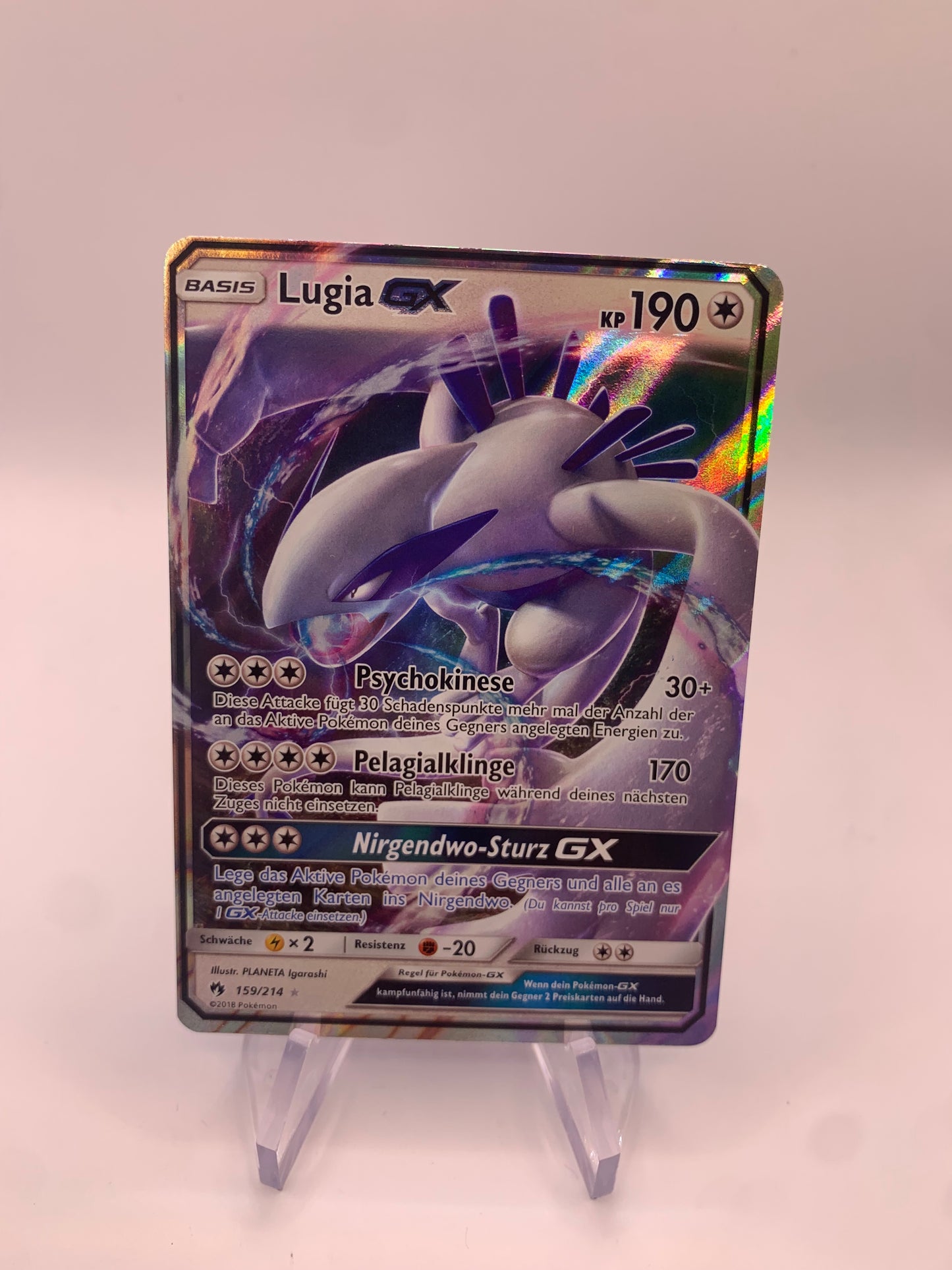 Pokemon Karte GX Lugia 159/214 Deutsch