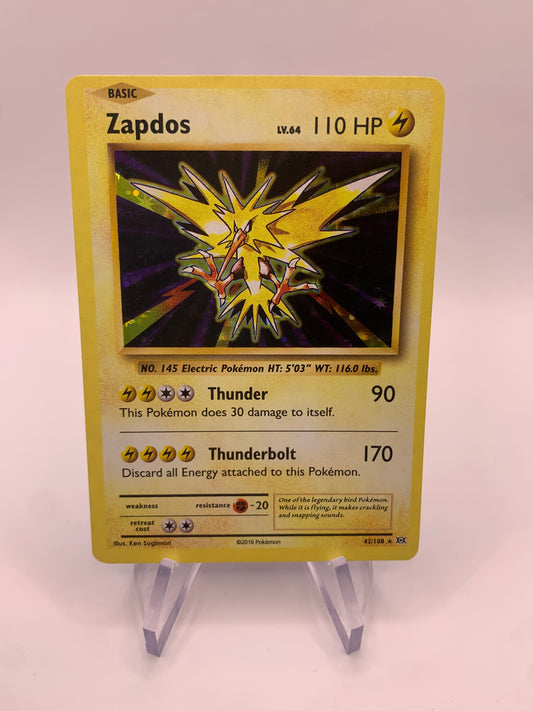 Pokemon Karte Holo Zapdos 42/108 Englisch