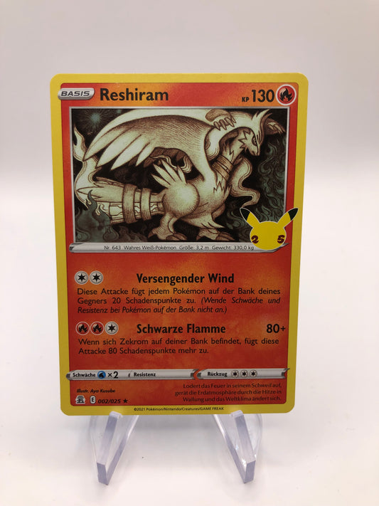 Pokemon Karte Holo Celebration Reshiram 2/25 Deutsch