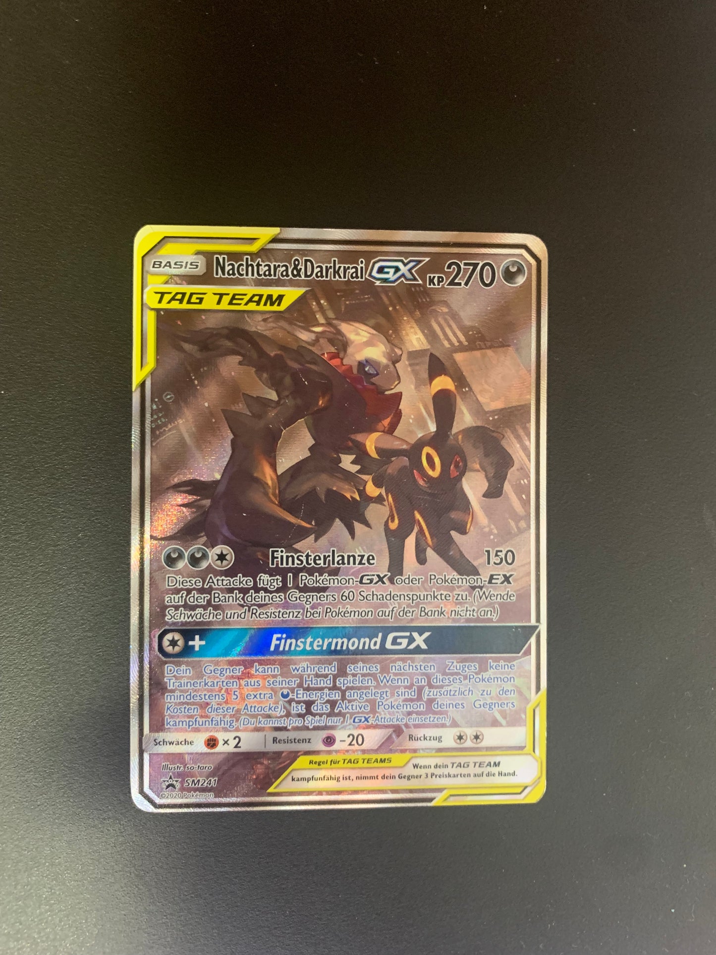 Pokemon Karte GX Tag Team Promo Nachtara&Darkrai SM241 Deutsch