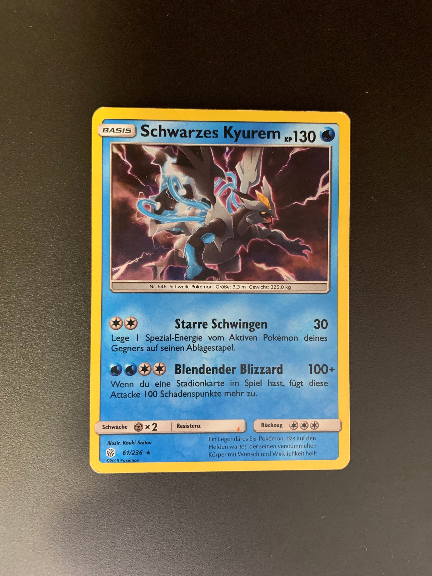 Pokemon Karte Holo Schwaezes Kyurem 61/236 Deutsch