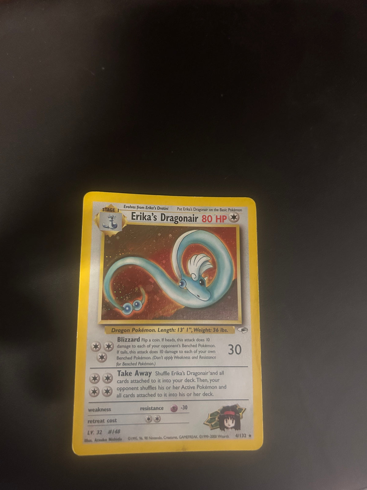 Pokemon Karte GYM Holo Erika’s Dragonir 4/132 Englisch