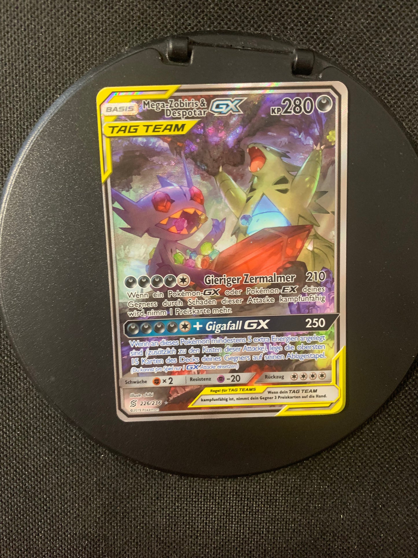 Pokemon Karte Gx Tag Team Alt-Art Mega Zobiris & Despotar 226/236 Deutsch