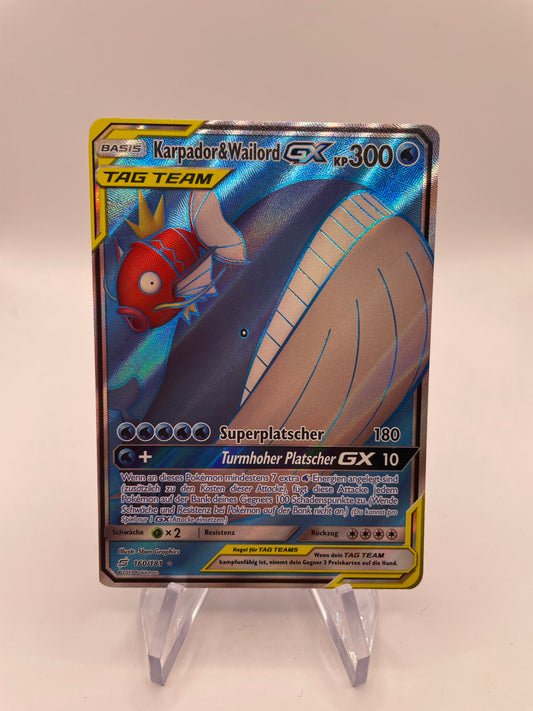 Pokemon Karte GX Tag Team Karoador&Wailord 160/181 Deutsch