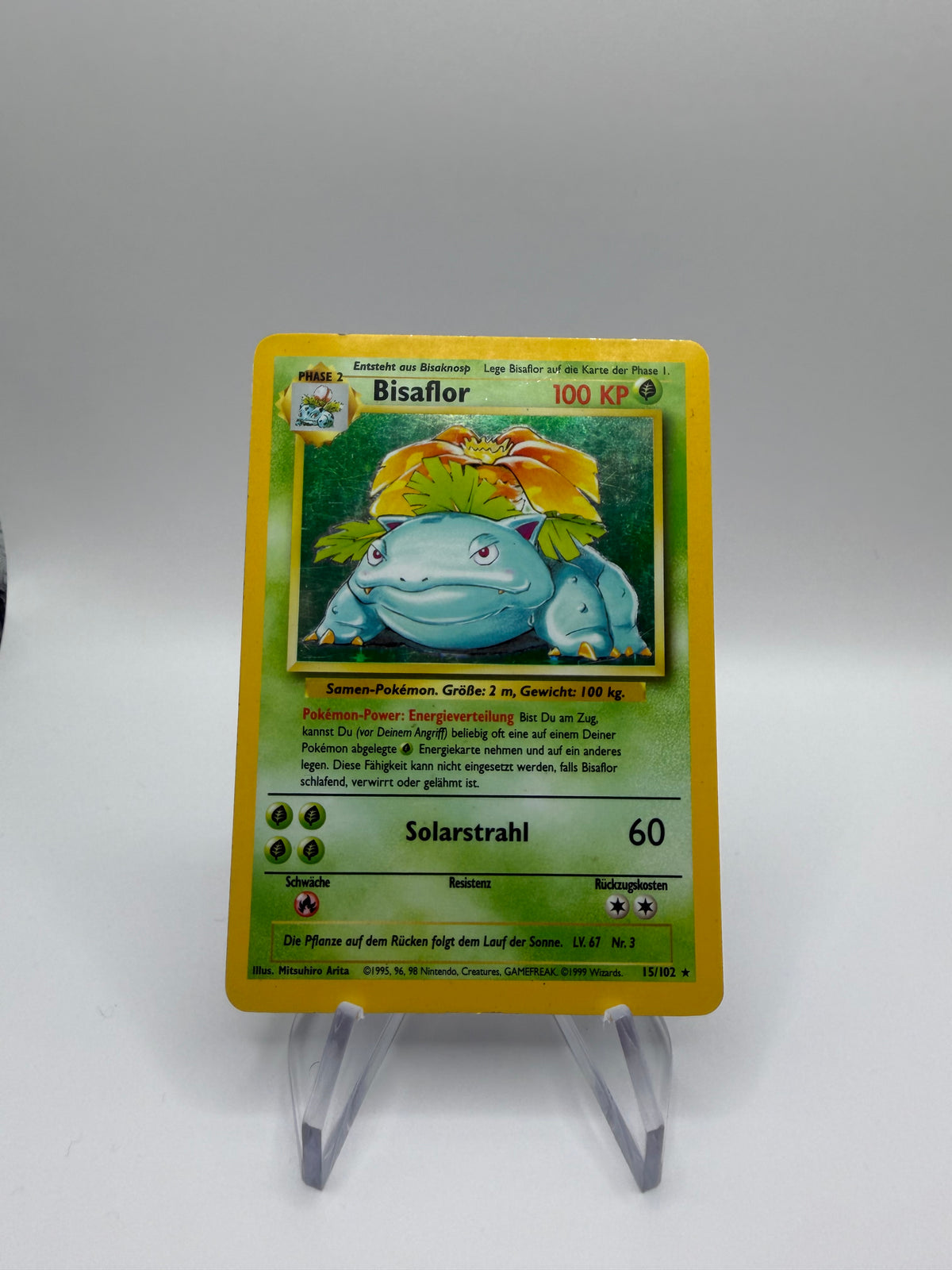 Pokemon Karte Base Set Holo Bisaflor 15/102 Deutsch