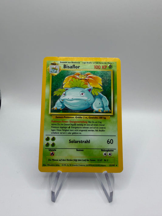 Pokemon Karte Base Set Holo Bisaflor 15/102 Deutsch