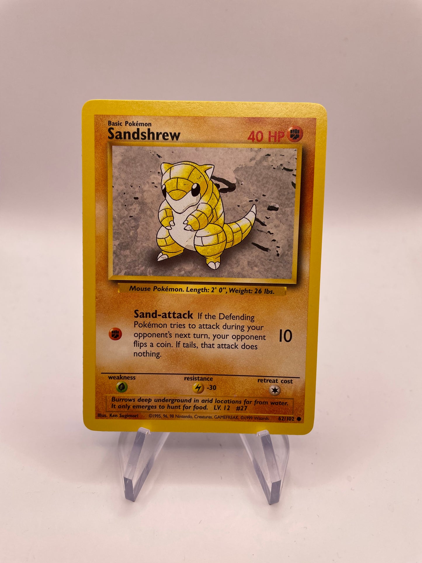 Pokemon Karte Base Set Sandshrew 62/102 Englisch