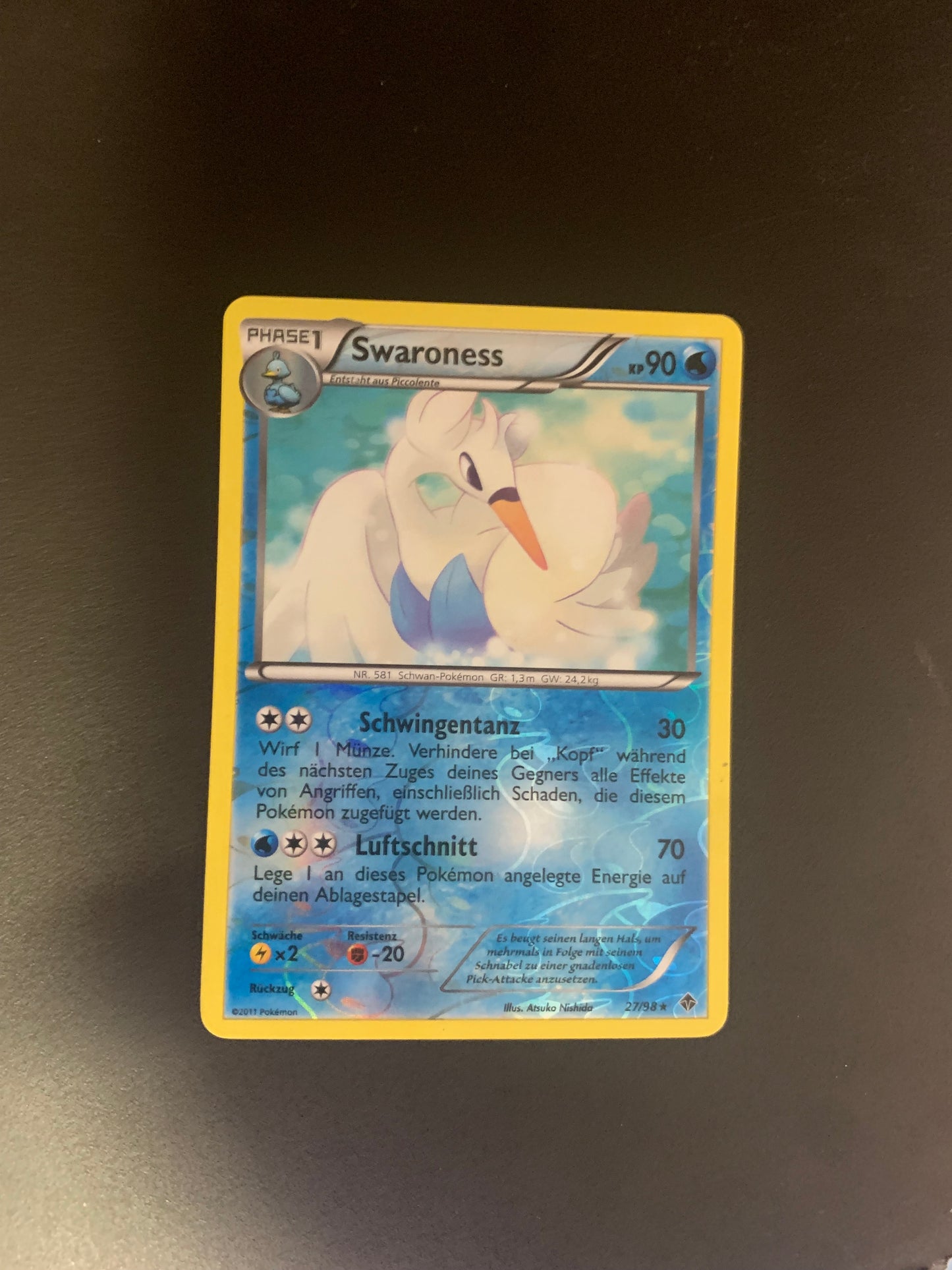 Pokemon Karte Revers Swaroness 27/98 Deutsch