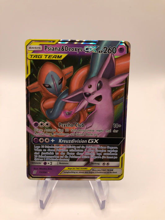 Pokemon Karte Tag Team Psiana& Deoxys 72/236 Deutsch