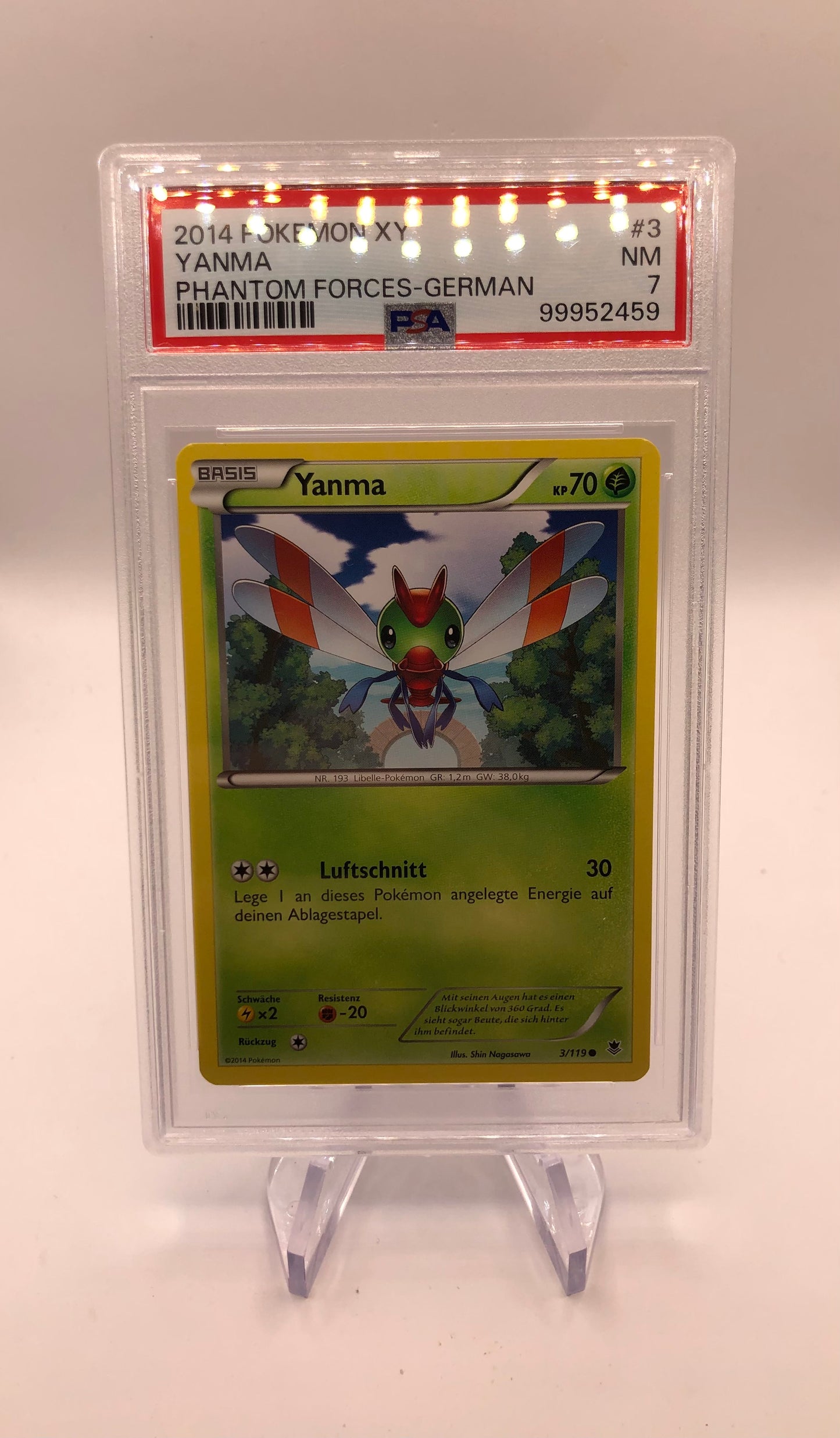 Pokemon Karte PSA 7 Yanma 3/119 Deutsch