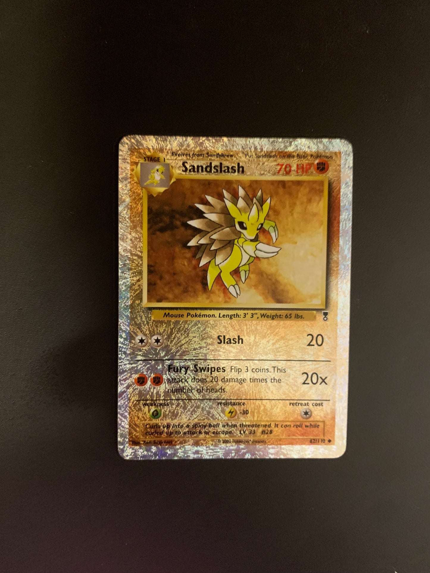 Pokemon Karte Revers Sandamer 62/110 Englisch