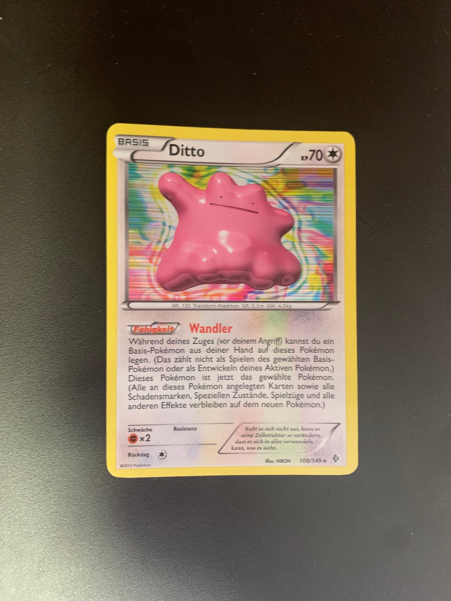 Pokemon Karte Holo Ditto 108/149 Deutsch