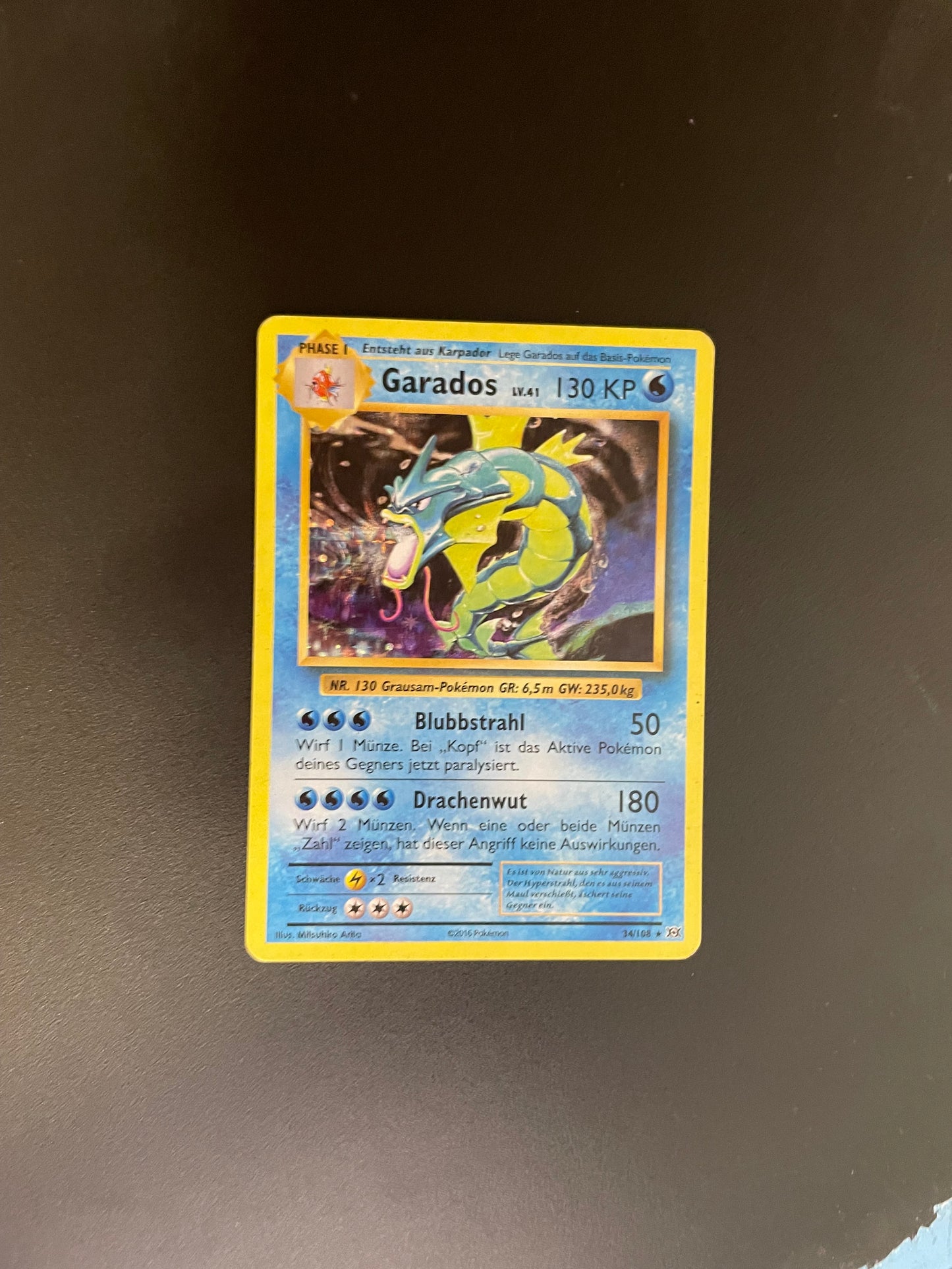 Pokémon Karte Holo Garados 34/108 Deutsch