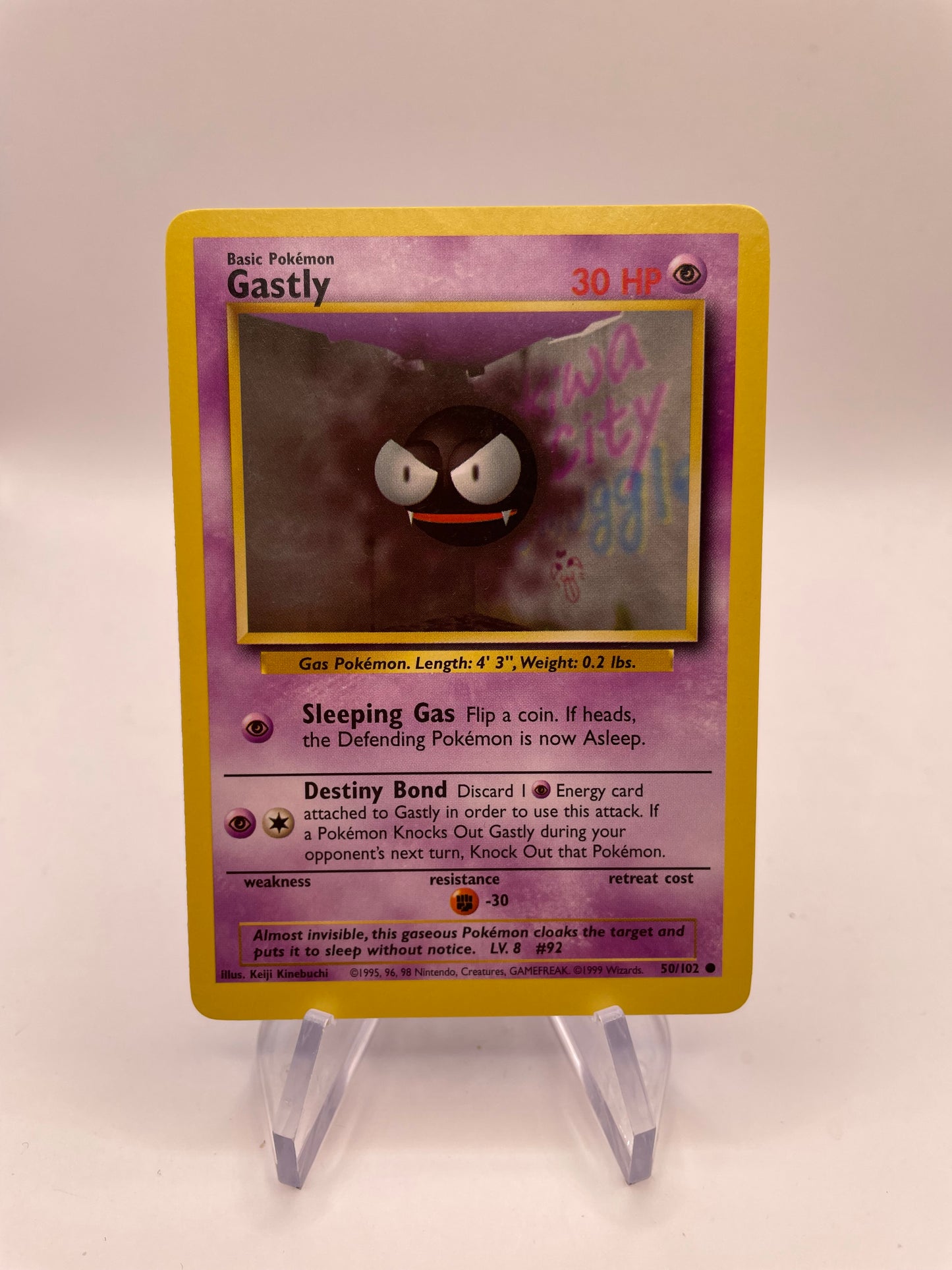 Pokemon Karte Base-Set Gastly 50/102 Englisch