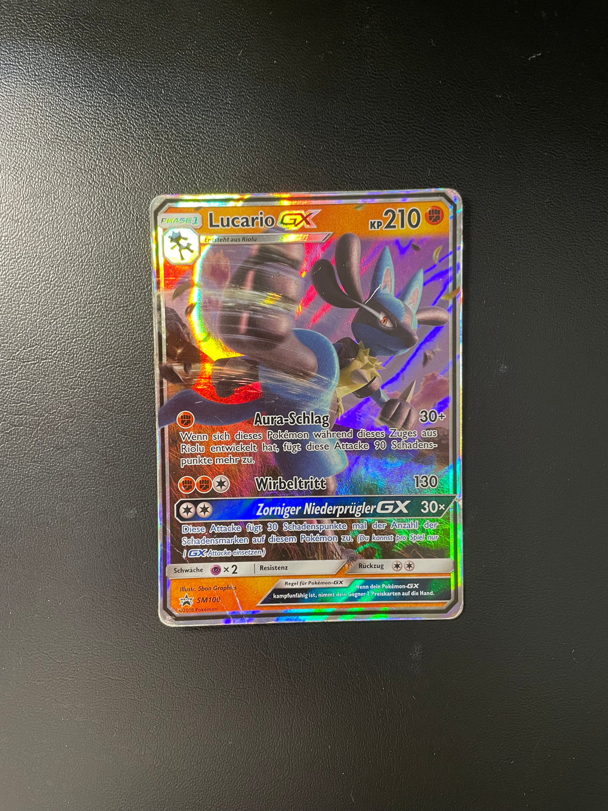 Pokemon Karte GX Promo Lucario SM100 Deutsch