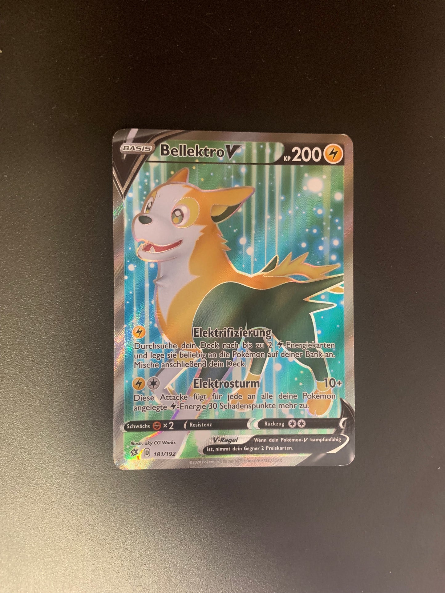 Pokemon Karte V Fullart Bellektro 181/192 Deutsch