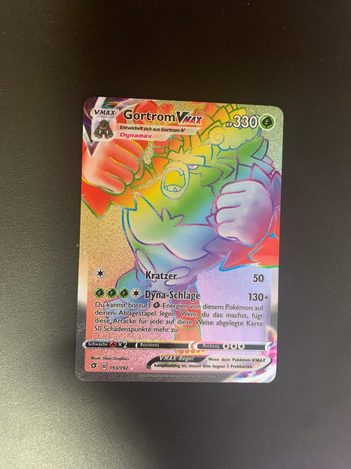 Pokemon Karte Vmax Rainbow Gortrom 193/192 Deutsch