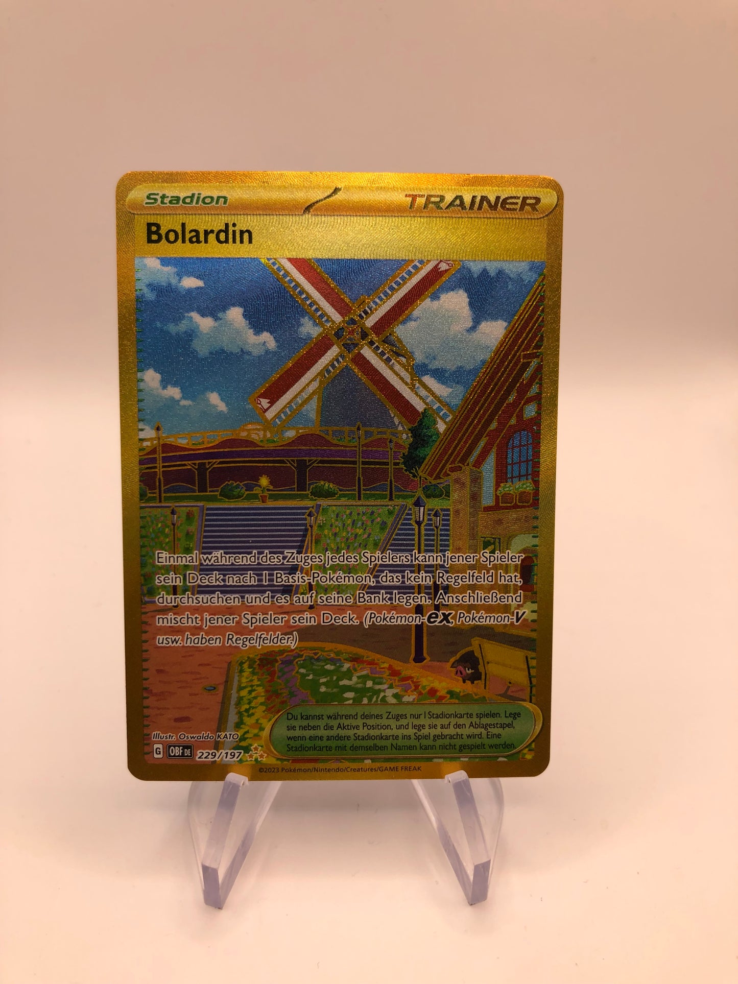 Pokemon Karte Gold Trainer Bolardin 229/197 Deutsch