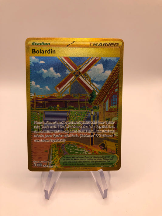 Pokemon Karte Gold Trainer Bolardin 229/197 Deutsch