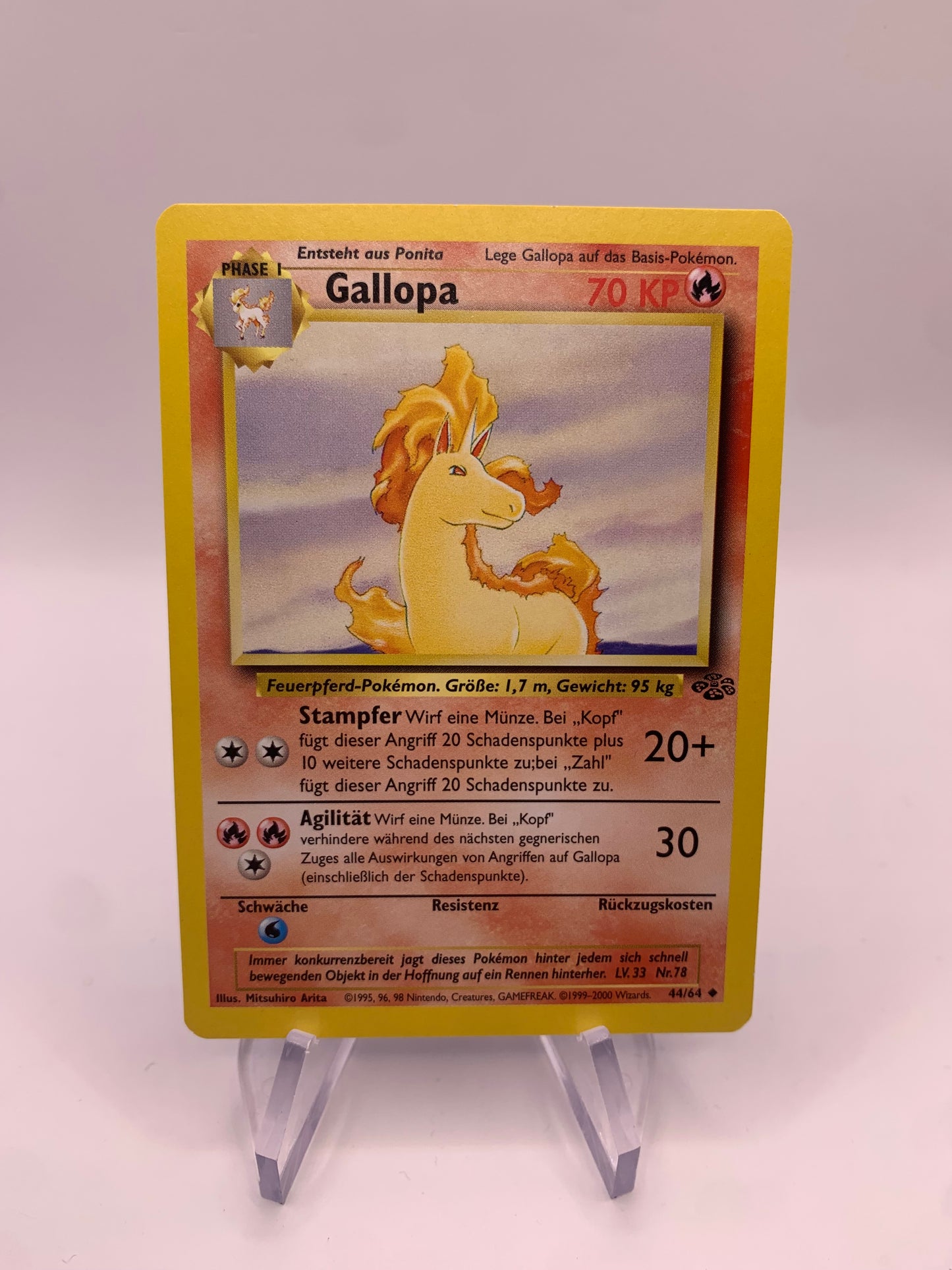 Pokemon Karte Gallopa 44/64 Jungel Deutsch