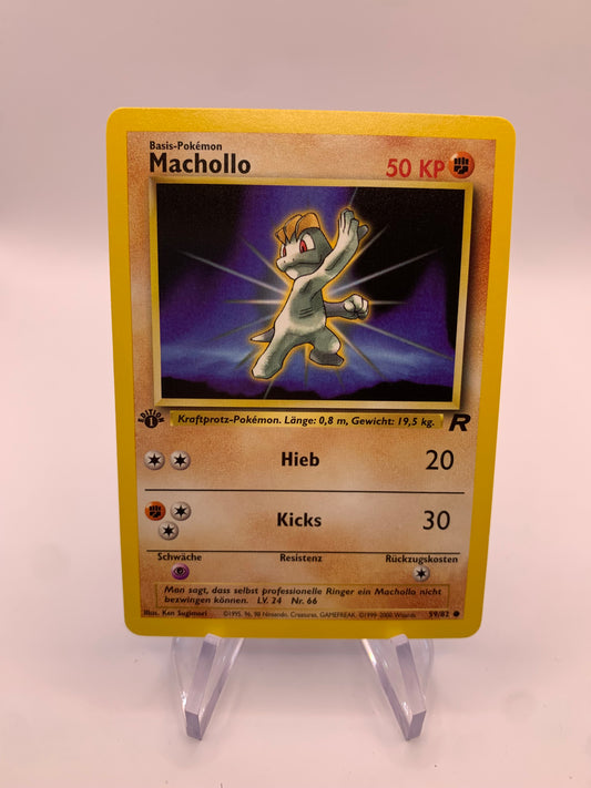 Pokemon Karte Rocket 1.Edition Machollo 59/82 Deutsch