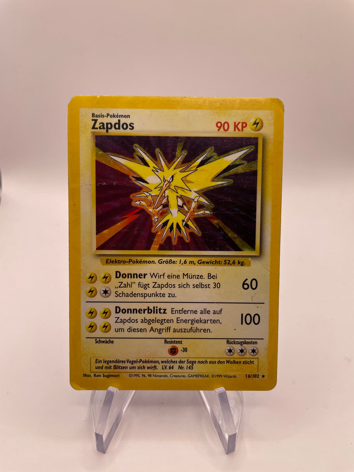 Pokemon Karte Holo Zapdos 16/102 Deutsch