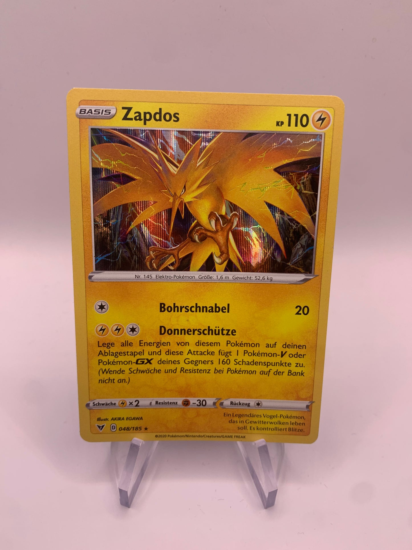 Pokemon Karte Zapdos 48/185 Deutsch