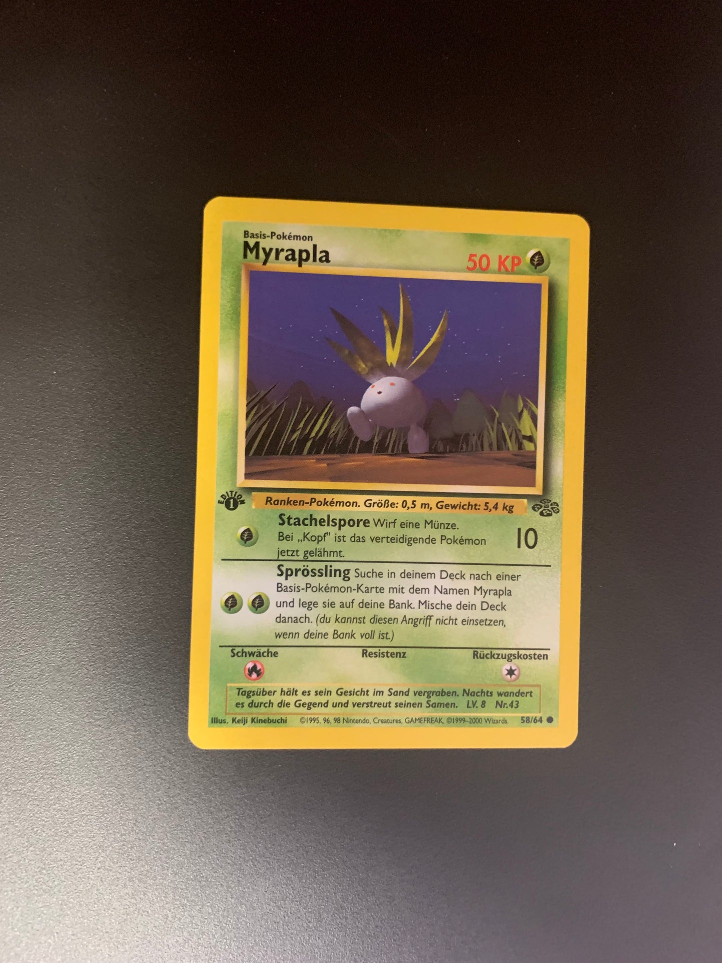 Pokemon Karte Myrapla 1st Edition 58/64 Jungel Deutsch