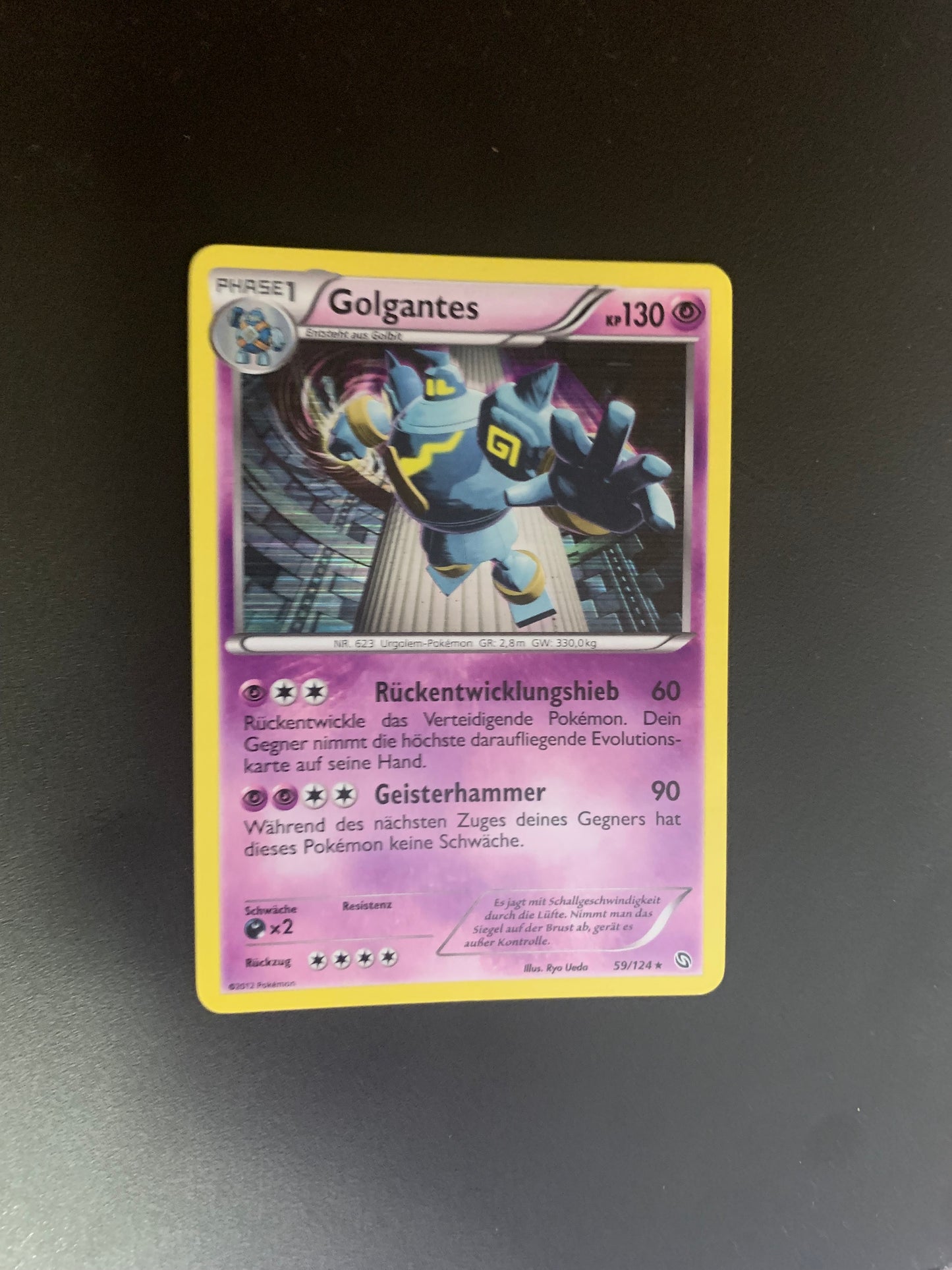 Pokemon Karte Holo Golgantes 59/124 Deutsch