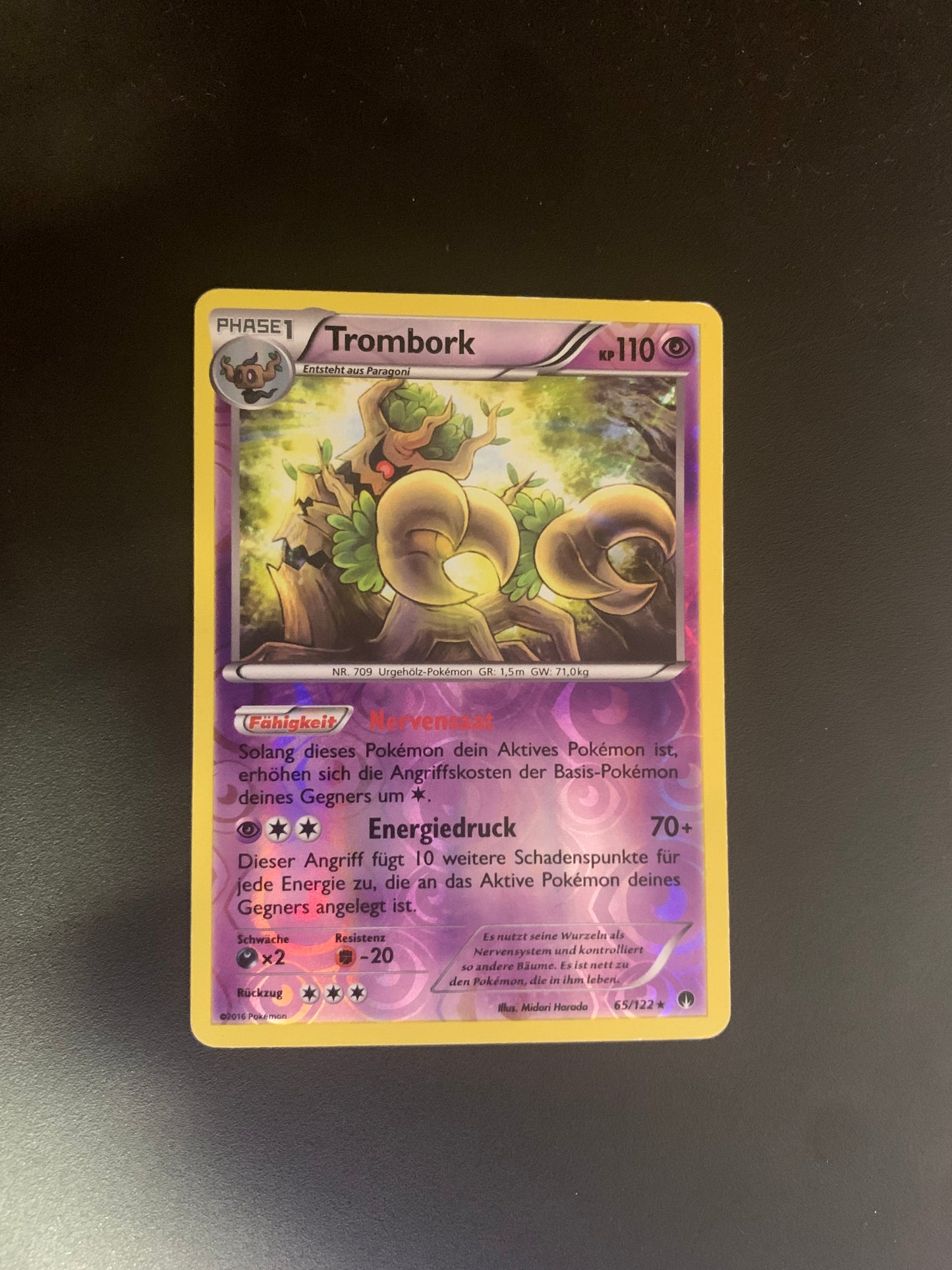 Pokemon Karte Revers Trombork 65/122 Deutsch