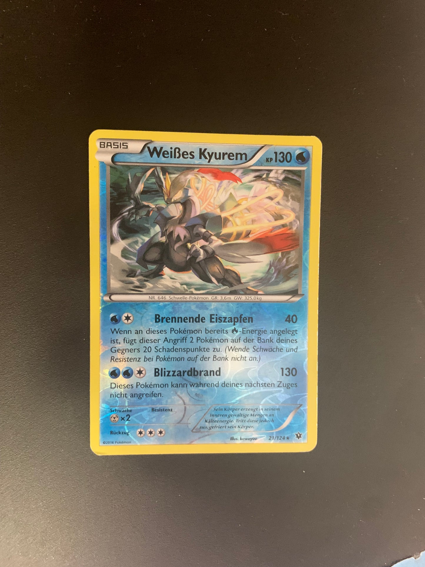 Pokemon Karte Reverse Weißes Kyurem 21/124 Deutsch