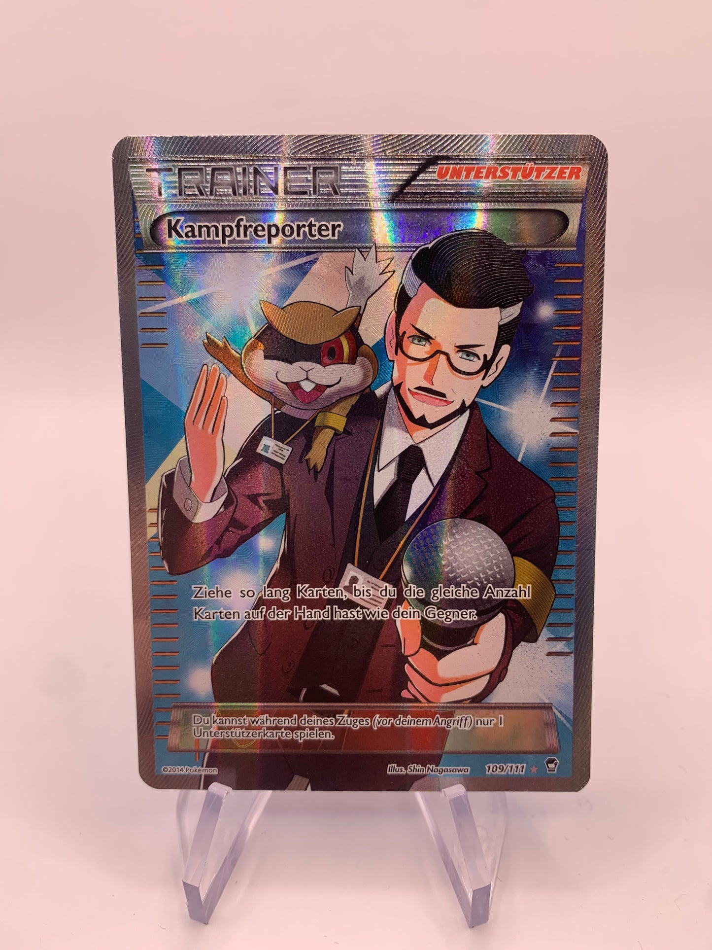 Pokemon Card Trainer-Fullart Battle Reporter 109/111 German