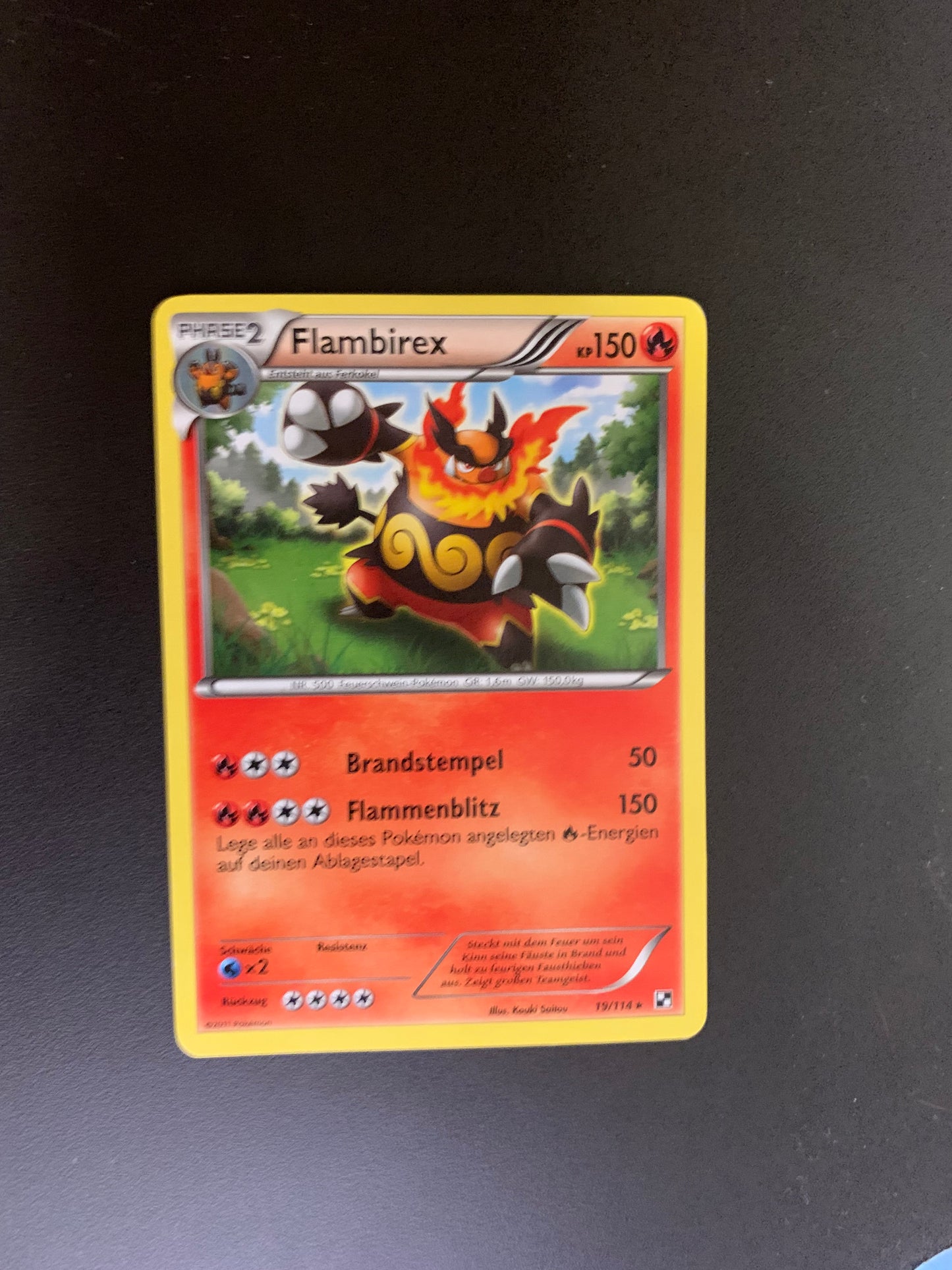 Pokemon Karte Flambirex 19/114 Deutsch