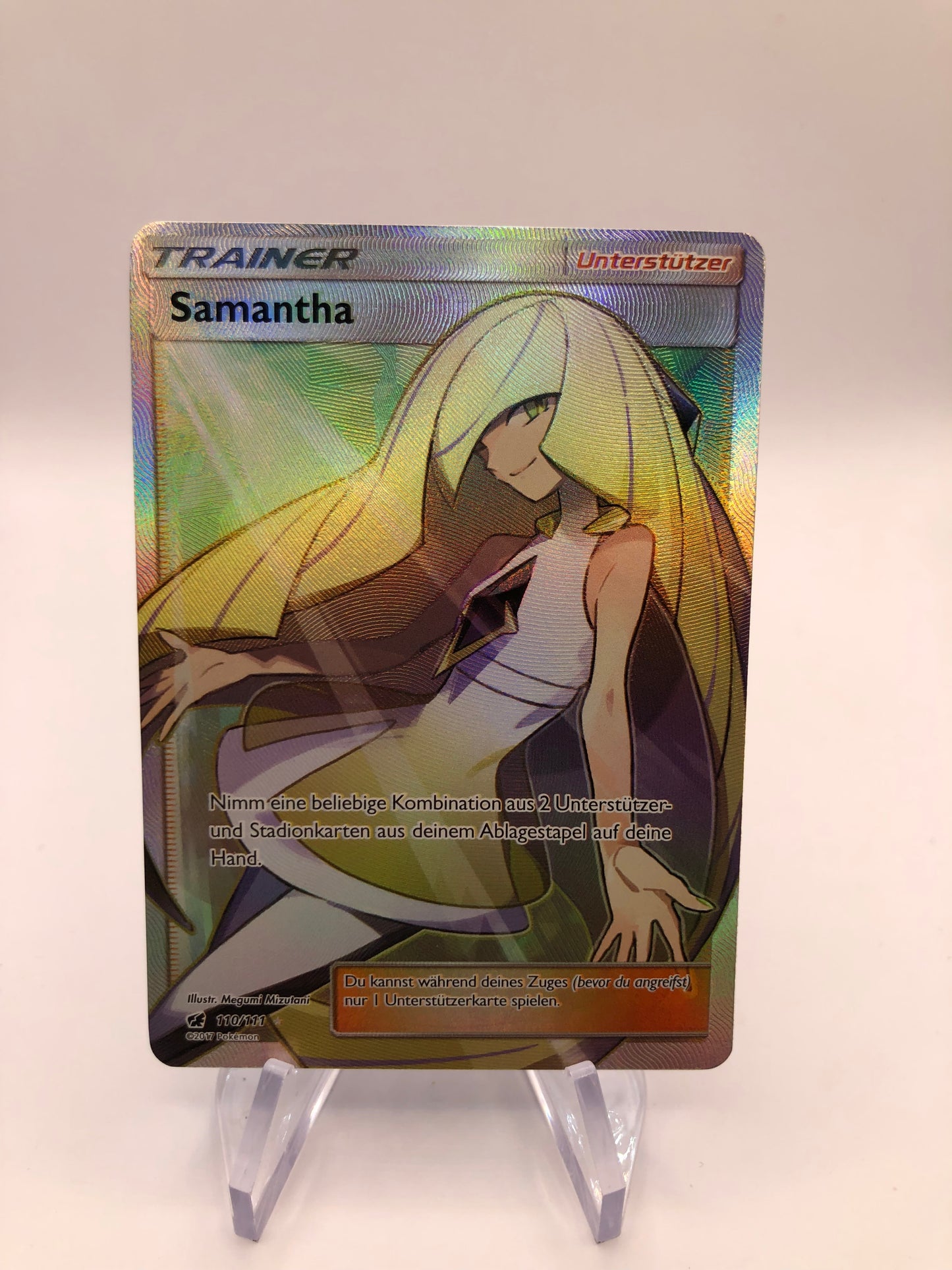 Pokemon Karte Trainer Samantha 110/111 Deutsch