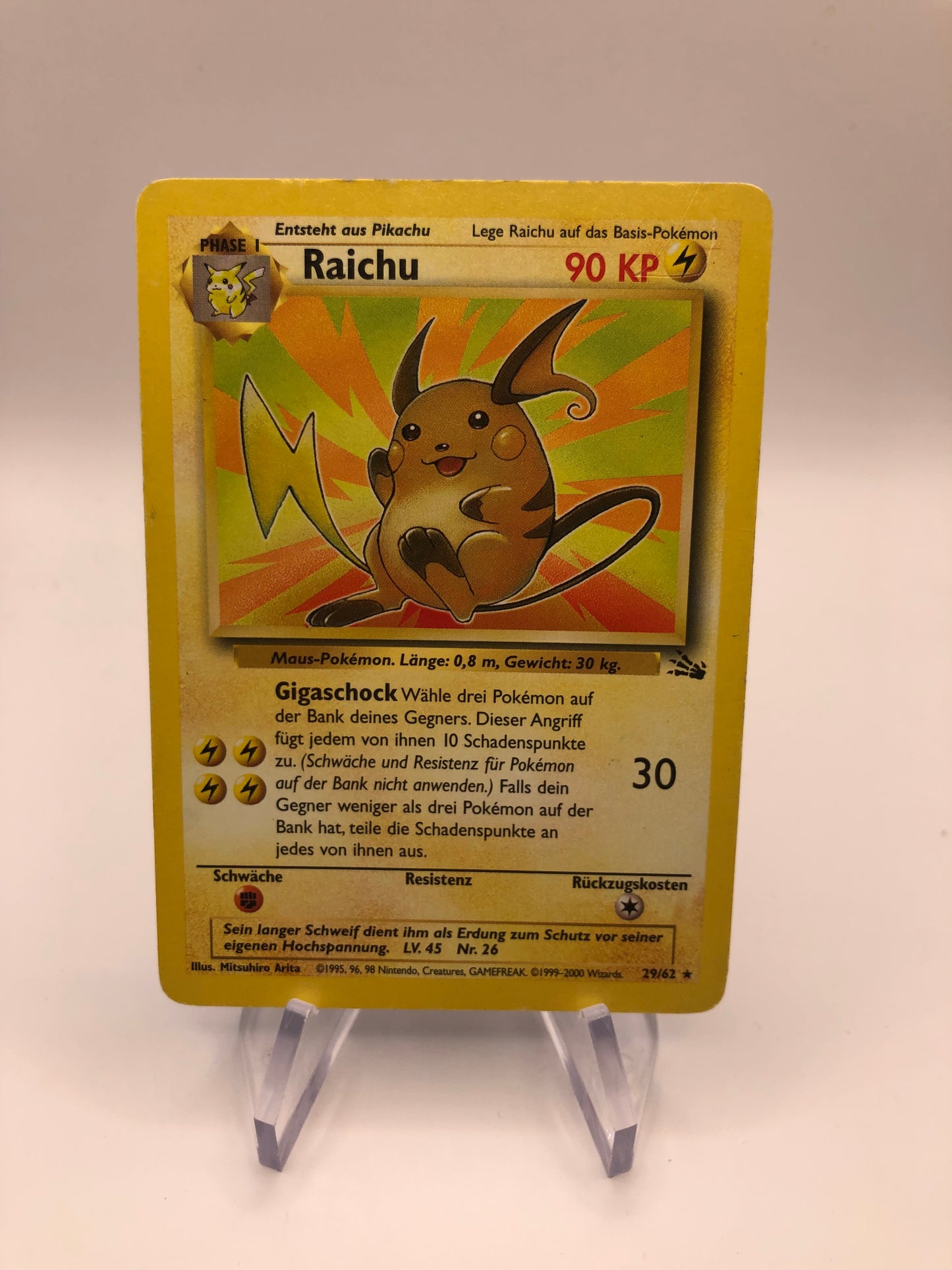 Pokemon Karte Fossil Raichu 29/62 Deutsch