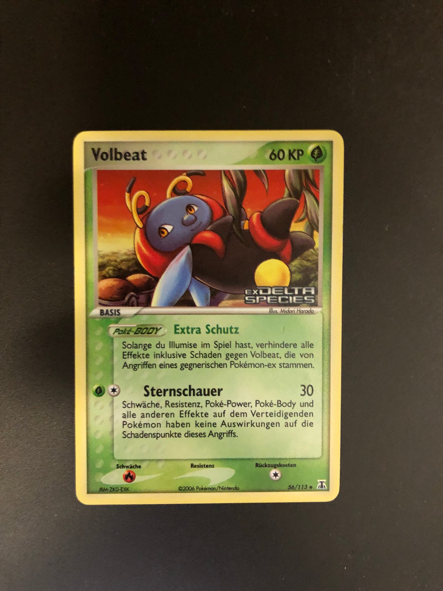 Pokemon Karte Revers Stamp Volbeat 56/113 Deutsch
