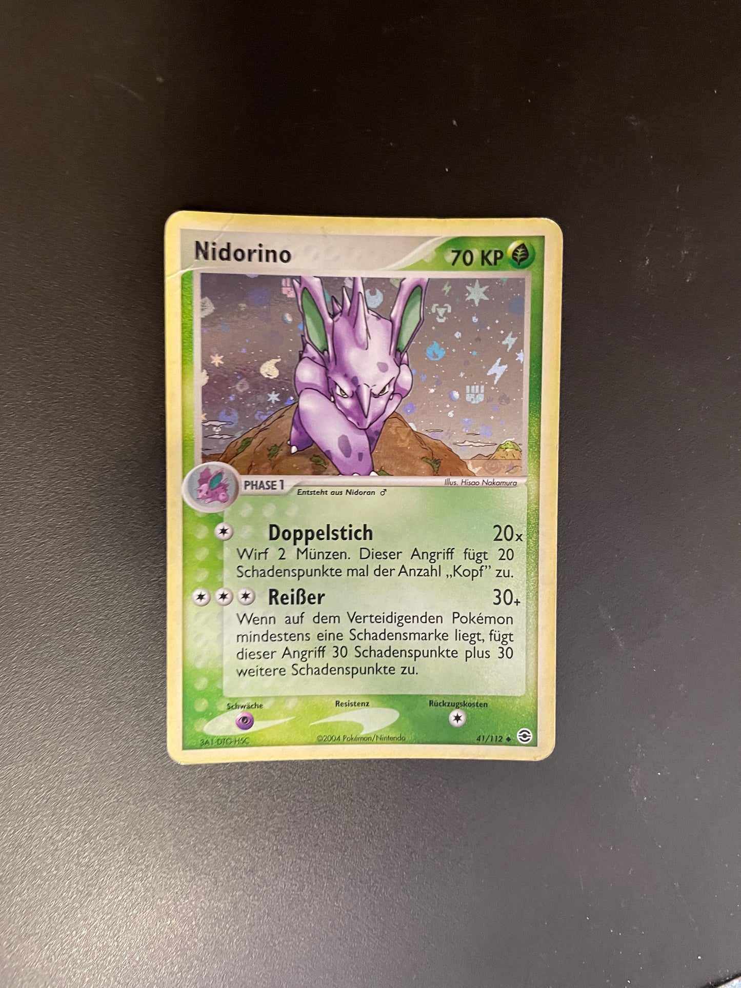 Pokemon Karte HoloNidorino 41/112 Deutsch