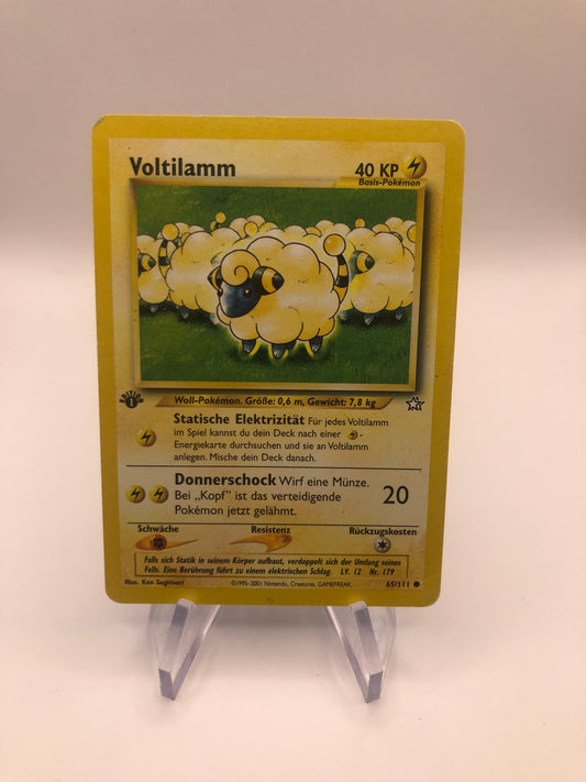 Pokemon Karte 1.Edition Voltilamm 65/111 Deutsch