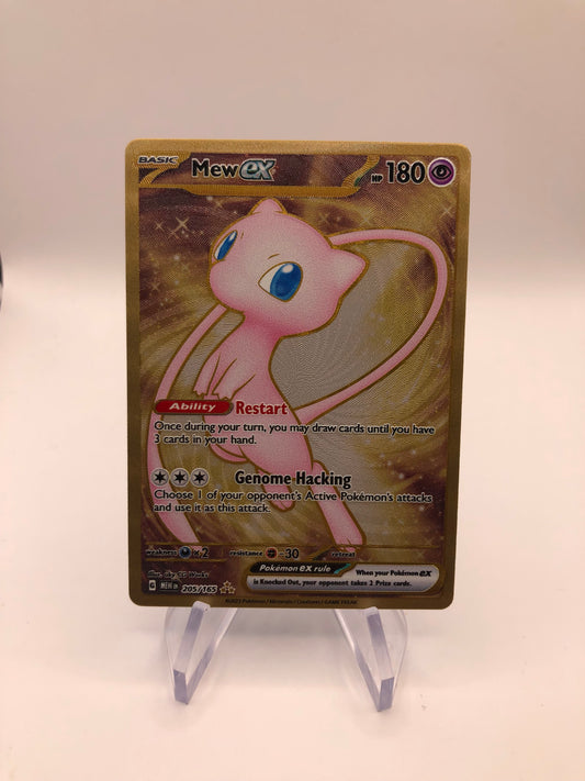 Pokemon Karte gold EX metal card Mew 205/165 Englisch